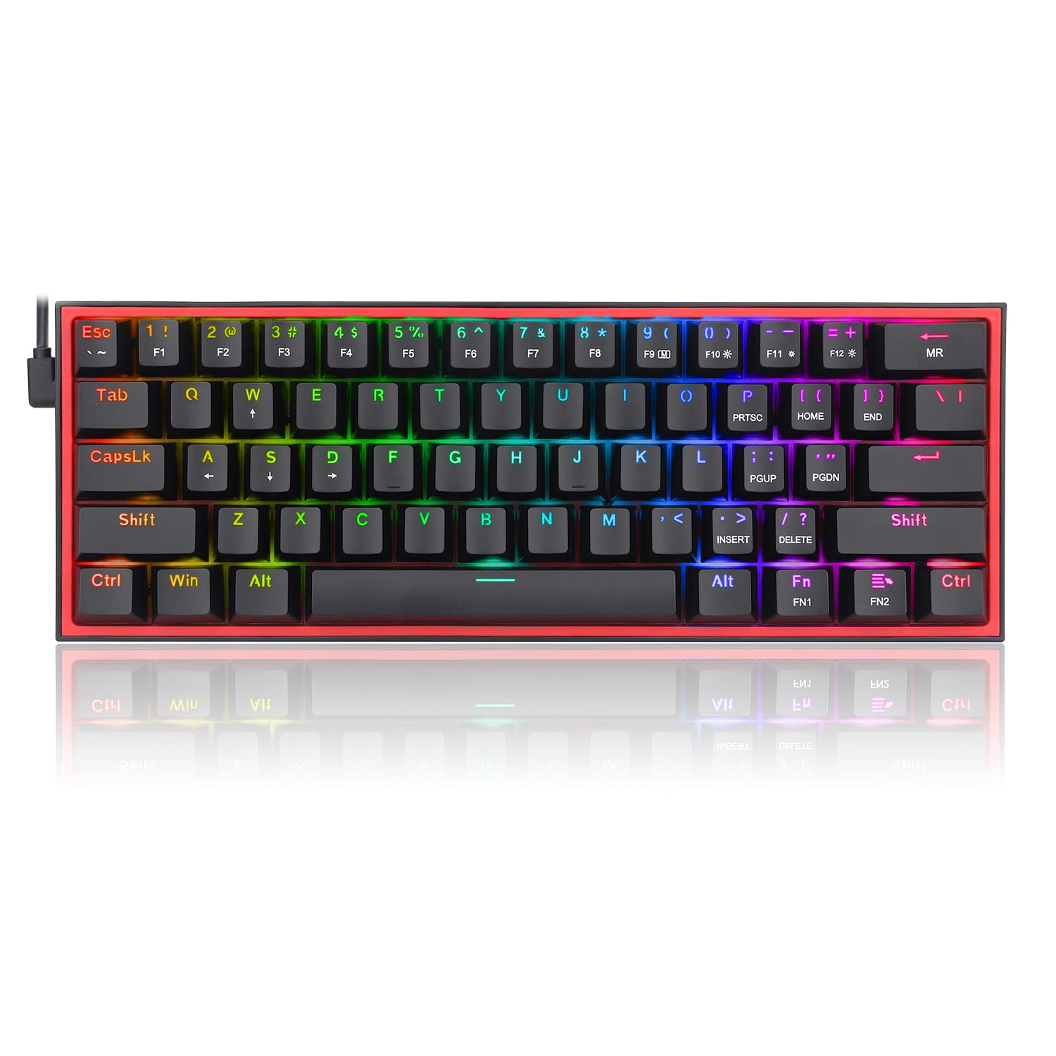 Amazon | Redragon K617 Fizz RGB 60% mechanische Tastatur | RED